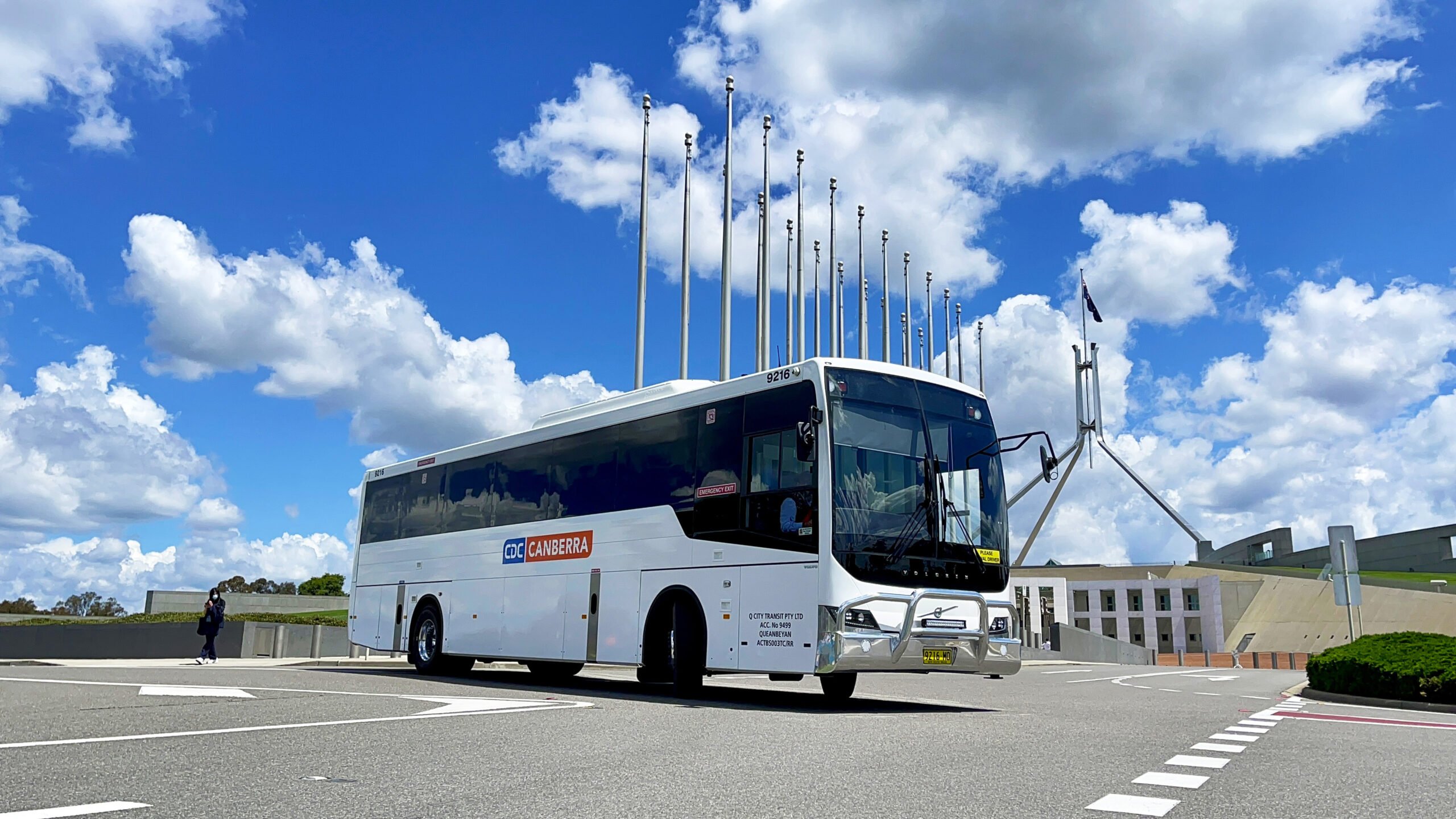 CDC Bus infront of parliment house